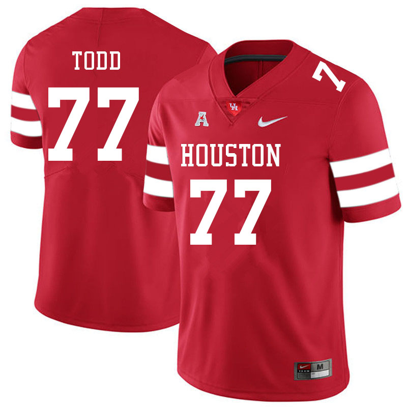 Men #77 Chayse Todd Houston Cougars College Football Jerseys Sale-Red